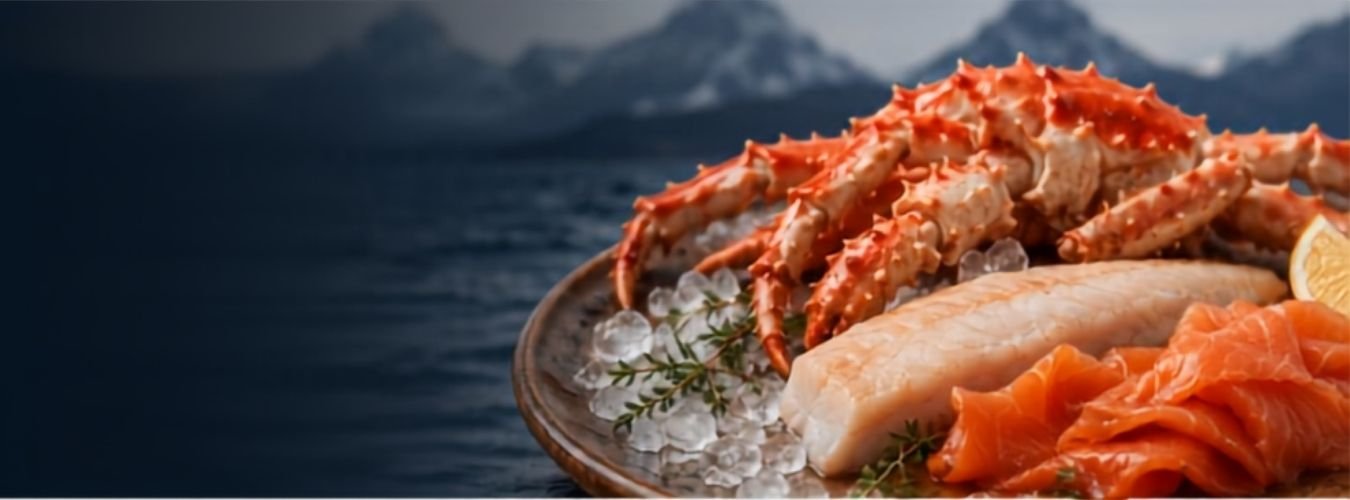 Mariscos frescos de la Patagonia